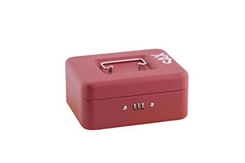 Sax - Caja de caudales, color rojo 20 x 9 x 16 cm
