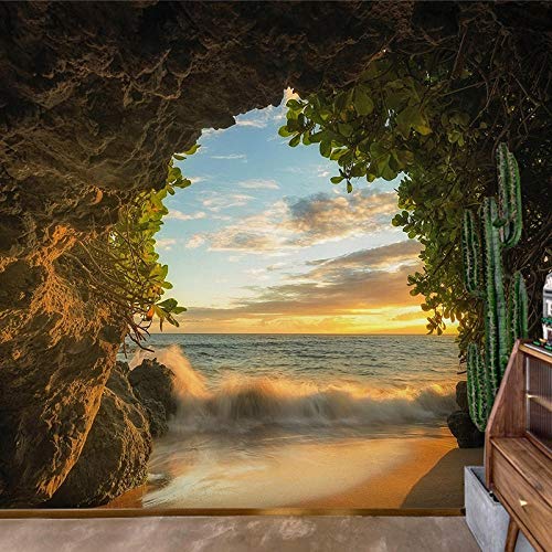 Seamless wall cover_extension space wallpaper oficina del hotel revestimiento de paredes sin fisuras dusk cave forest 3d mural wallpaper Living Room Bedroom250cm×170cm