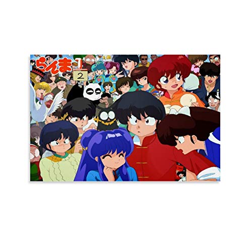 shenjin Ranma Póster japonés de anime manga 2, diseño de dibujos animados japoneses, lienzo decorativo para pared, para sala de estar, dormitorio, 30 x 45 cm