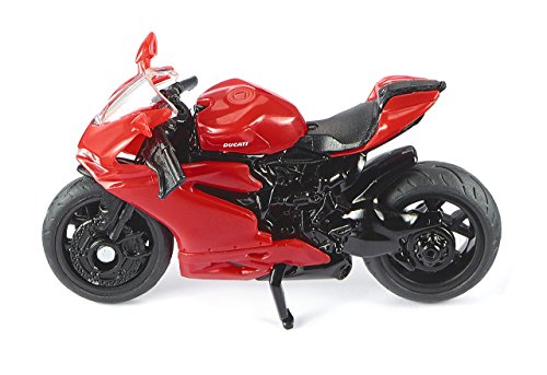 SIKU 1385, Moto Ducati Panigale 1299, Metal/Plástico, Rojo, Soporte desplegable