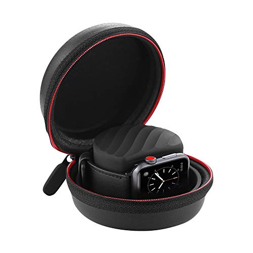 Simpeak Funda Transporte Base de Carga Compatible con Apple Watch Series 4/3 / 2/1, Portátil Soporte Charging Stand Dock Compatible con Apple Watch Todos los Modelos, Negro