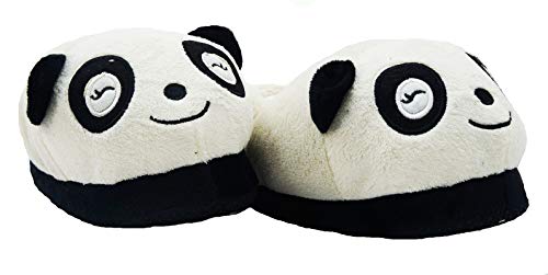 SM Lotto Pantuflas Panda + Sombrero Panda de Lana – Suave – Cálidas (Modelo 6)