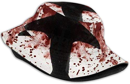 Sombreros de Cubo Transpirables con Parte Superior Plana Unisex Colorido Océano Sirena Arte Pintura Sombrero de Cubo Verano Sombrero de Pescador-Sangre Océano Ballena-Talla única