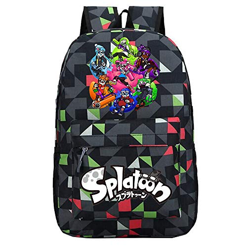 Splatoon Mochila Casual Mochila Original de la Marca Tide Versión Coreana de la Mochila Deportiva de la Bolsa de Estudiante Universitario Simple (Color : Black04, Size : 30 X 13 X 43cm)