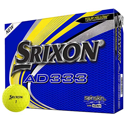 Srixon AD333 Bolas de Golf (2019 Version), Amarillo (Tour Yellow), Caja 12 Bolas