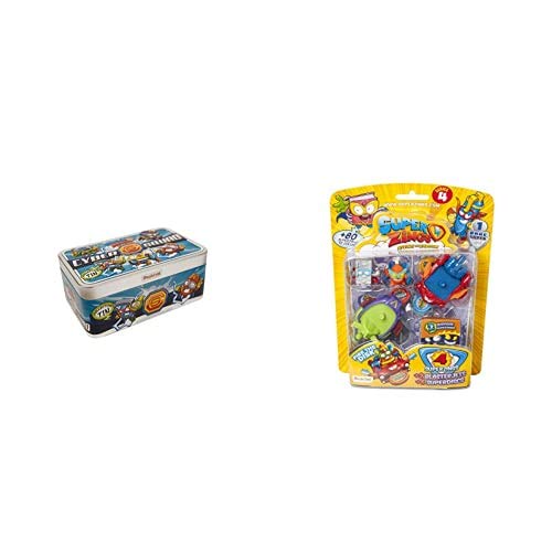 SuperZings Super Lata Especial (PSZSD48TIN00), Incluye 5 Figuras en Color Metalizado + Serie 4 Blíster Blasterjet (Psz4B416In00) con 4 Figuras (1 Plateada) y 2 Vehículos Blasterjet SuperZings Super Lata Especial (PSZSD48TIN00), Incluye 5 Figuras en Color Metalizado + Serie 4 Blíster Blasterjet (Psz4B416In00) con 4 Figuras (1 Plateada) y 2 Vehículos Blasterjet