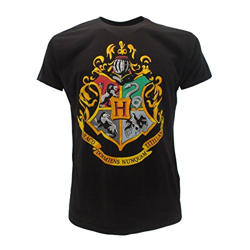 T-Shirt Camiseta BLASON Armas de Colegio Hogwarts Harry Potter - 100% Oficial Warner Bros (XS 12-14 Años)