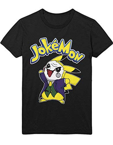 T-Shirt Poke Go JokeMon Joker Mashup Bat Enemy 1996 Kanto Official Gym Leader X Y Blue Red Yellow Plus Hype Nerd Game C123135 Negro L
