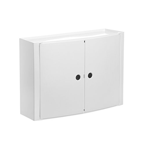 Tatay Armario plástico Horizontal, Color Blanco, 2 Puertas sin pomos, y Estante Interior removible.