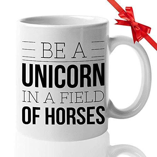 Taza de caballo - sé un unicornio en un campo de caballos - hobby divertido amantes ecuestres equitación pony jockeyhorseman rider ranch