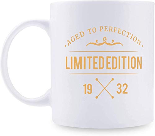 Taza personalizable para hombre 87, regalo de cumpleaños de 1932, regalo de cumpleaños para hombres, 87 años de edad, taza de café para papá, marido, amigo, edición limitada – 325 ml