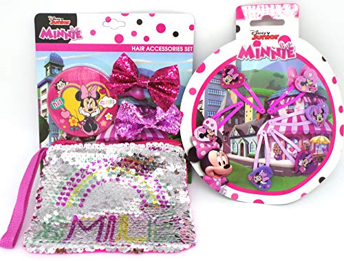 TDL Disney Minnie Mouse Set De Regalo Espejo + Lentejuelas Billetera + 2 Moler + 6 Pinzas De Cabello - Licenciado Oficialmente - Mirror + Sequin Purse + 2 Bows + 6 Hair Clips - Gift Bundle