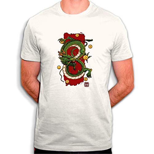 Tee Shirt Shenron Dragon Ball – Camiseta ecológica para hombre, color blanco blanco hueso L