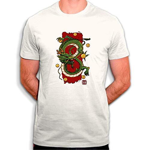 Tee Shirt Shenron Dragon Ball – Camiseta ecológica para hombre, color blanco blanco hueso L Tee Shirt Shenron Dragon Ball – Camiseta ecológica para hombre, color blanco blanco hueso L