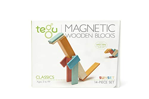 Tegu Juego de Bloques de Construcción de madera magnéticos de 14 piezas - Puesta de Sol