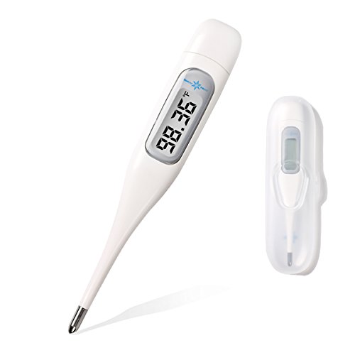 Termómetro basal de 1/100 de grado, medida de BBT dentro de 60 s, precisión de ± 0.09F, C/F conmutable, caja de almacenamiento y tabla de ovulación disponible