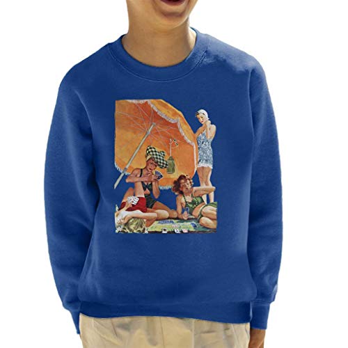 The Saturday Evening Post Card Game At The Beach Alex Ross Kid's Sweatshirt
