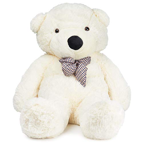 THE TWIDDLERS Oso Peluche 120cm - Gigante Blanco Teddy Bear con Sensación De Felpa Suave Regalo para Día De San Valentín –Grande Tierno Y Romántico para Pareja, Y Ocasiones Especiales