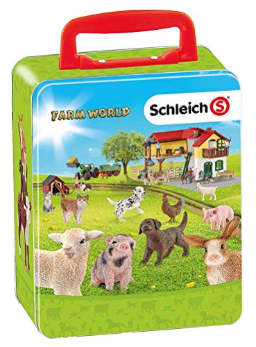 Theo Klein-3113 Schleich farm world maletin para coleccionar 18 animales, juguete, color surtido (3113)
