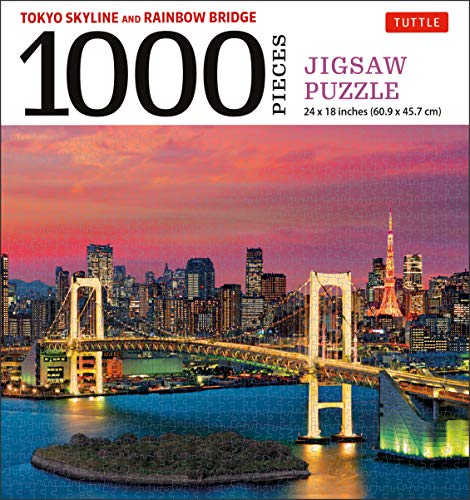 Tokyo Skyline Jigsaw Puzzle - 1,000 Pieces: The Rainbow Bridge and Tokyo Tower (Finished Size 24 in X 18 in)
