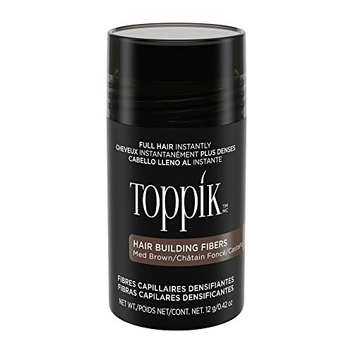 TOPPIK Fibras Capilares, Castaño Medio, Fibras de Queratina para Crear más Densidad en el Cabello de Forma Inmediata, 12 g