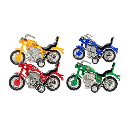 TOYANDONA 4 piezas Mini Moto Mini Modelo de Moto de plástico Juguetes de Moto con Fricción Inercial (color mezclado)