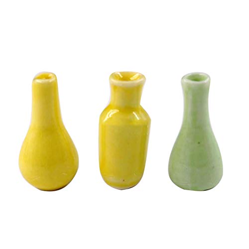 TOYHEART Accesorios para Casas De Muñecas, 2/3 Piezas Mini Jarrones De Porcelana De Cerámica Macetas para Casa De Muñecas 1/12 UN TOYHEART Accesorios para Casas De Muñecas, 2/3 Piezas Mini Jarrones De Porcelana De Cerámica Macetas para Casa De Muñecas 1/12 UN