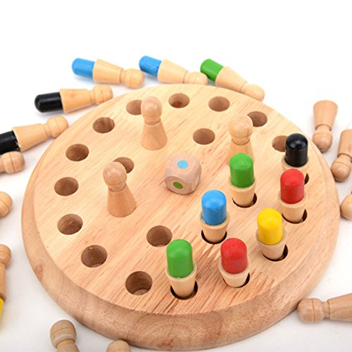 TOYMYTOY Ajedrez de palo de madera juego de memoria Niños educación puzzle 3D aprendizaje regalo juguete