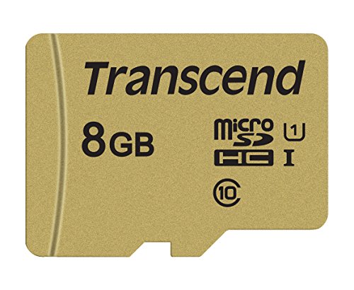 Transcend USD500S - Tarjeta microSD de 8 GB, microSDHC Clase 10 UHS-I, con chip MLC, Lectura hasta 95 MB/s