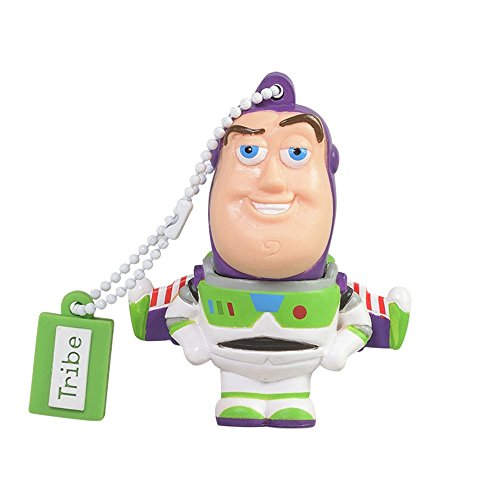 Tribe Disney Pixar Toy Story Buzz Lightyear - Memoria USB 2.0 de 16 GB Pendrive Flash Drive de Goma con Llavero, Multicolor