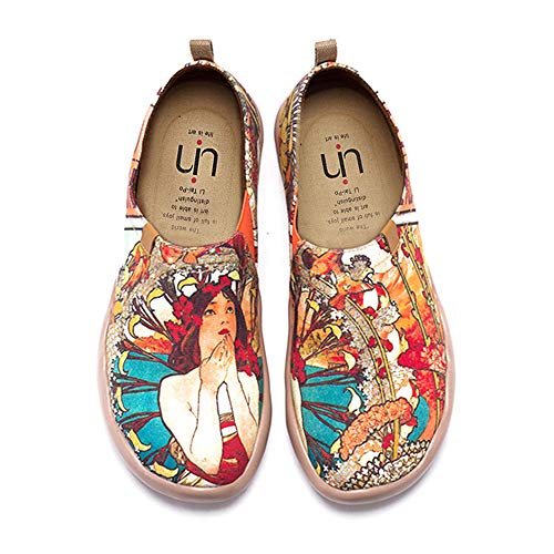 UIN Chica Monacan Zapatos Antideslizantes del Lona Mujeres（38 EU