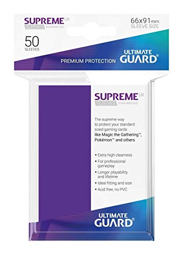 Ultimate Guard- Protective Card Sleeves Funda Metalizada Violeta 50 U, Color Aquamarine, Talla estándar (UGD010800)