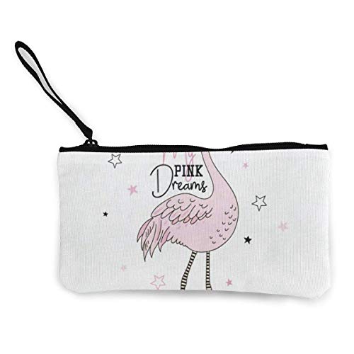 Unisex Wallet, Coin Bags, Canvas Coin Purse Cute Flamingo Dream Customs Zipper Pouch Wallet for Cash Bank Car Passport