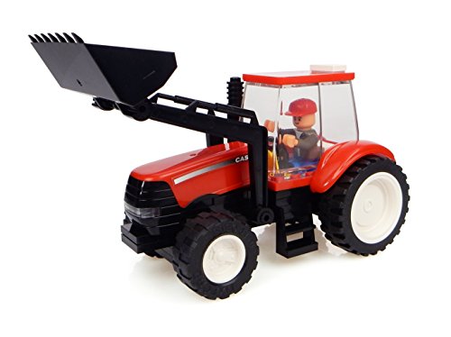 Universal Hobbies – uhk1204 – Tractor en Ladrillos – Case con Cargador y fermier – 70 Piezas