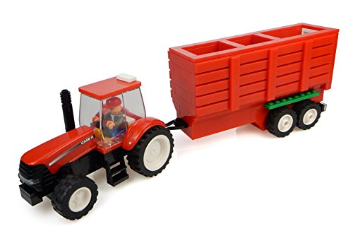 Universal Hobbies – uhk1205 – Tractor en Ladrillos – Case con Remolque de heno y fermier – 318 Piezas