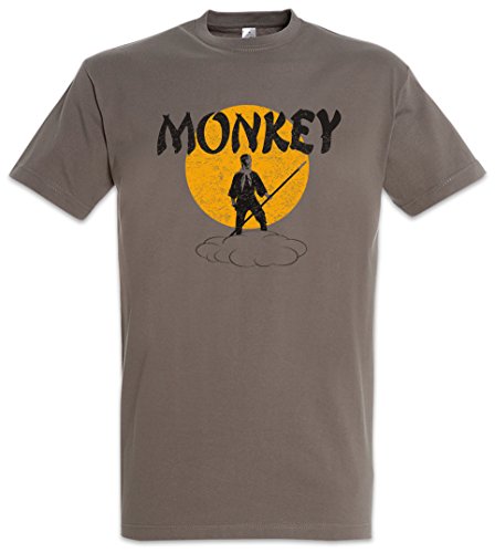 Urban Backwoods Monkey Magic Retro TV Series Camiseta De Hombre T-Shirt Gris Talla 2XL