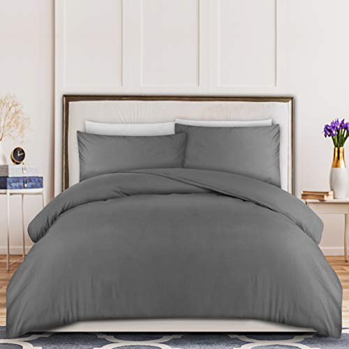 Utopia Bedding Juego de Funda de Edredón - Microfibra Funda de Nórdica y 2 Fundas de Almohada - (Cama 135/150, 230x220cm, Gris) Utopia Bedding Juego de Funda de Edredón - Microfibra Funda de Nórdica y 2 Fundas de Almohada - (Cama 135/150, 230x220cm, Gris)