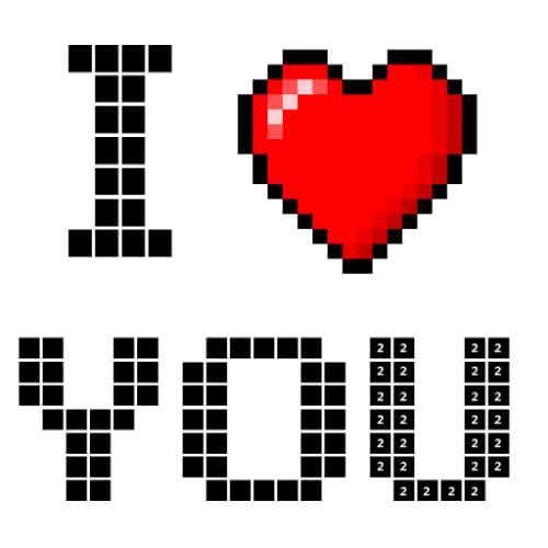 Valentine Pixel Art - Paint by Number, Sandbox Coloring Pages