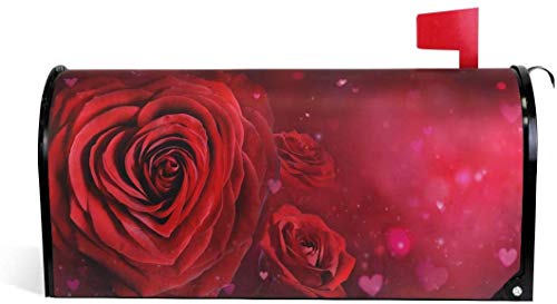 Valentine Roses and Hearts Romántico Magnético 21 x 18 en Cubierta de buzón Tamaño estándar para decoraciones de jardín y exteriores