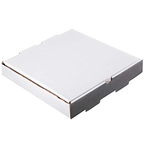 VASOMADRID Cajas Pizza Cartón Blanca (de 26x26cm a 40x40cm). Caja ECOLÓGICA DESECHABLE para Pizza, Empanadas, Tortillas. (26x26x3,5_cm)