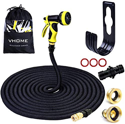 VHOME Manguera De Jardín Flexible 30M Juego De Manguera De Agua - Expandible Flexi Manguera De Jardín Mágica Se Puede Estirar para Irrigar Baños De Pet con Lavado De Autos (30M, Negro) VHOME Manguera De Jardín Flexible 30M Juego De Manguera De Agua - Expandible Flexi Manguera De Jardín Mágica Se Puede Estirar para Irrigar Baños De Pet con Lavado De Autos (30M, Negro)