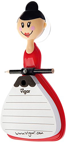 Vigar Dolls Bloc de Notas, Material: ABS, LDPE, PVC Friendly, Rojo y Negro, Dimensiones: 11 x 3,5 x 21 cm