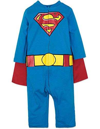 Warner Bros. DC Comics Mono de Supermán con Capa Divertido Disfraz para Niño - Azul 7 Años