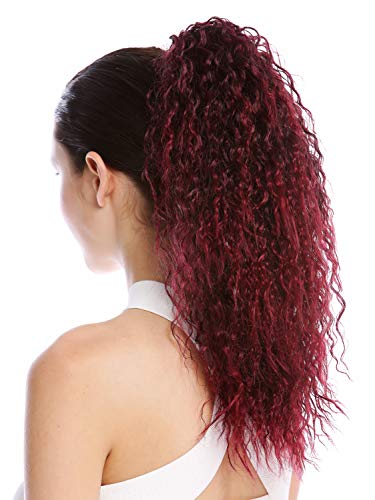 WIG ME UP- N609-V-1BT39 extensión de pelo trenza coleta larga voluminosa rizada rizos crespos afro kinks colores negro y rojo mechas 45 cm
