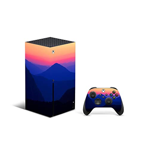 X1 Series X Console Controller Skin De 46 North Design, La Misma Calidad De Calcomanía Para Automóviles, Paisajes Montaña Cielo Atardecer Azul Amarillo, Alta Calidad, Duradera, Fabricado En Canadá