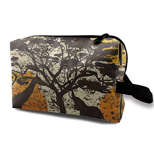 XCNGG Bolsas de aseo para niñas, bolsas de maquillaje de viaje espaciosas, bolsa de cosméticos de viaje portátil, safari africano, bohemio étnico antiguo XCNGG Bolsas de aseo para niñas, bolsas de maquillaje de viaje espaciosas, bolsa de cosméticos de viaje portátil, safari africano, bohemio étnico antiguo