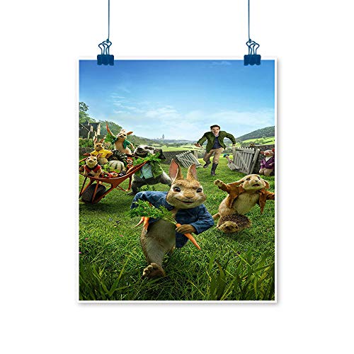 Xlcsomf Póster de Peter Rabbit 2 The Runaway con impresión al óleo en 3D, película americana, decoración de dormitorio, sin marco, 30,5 x 40,6 cm