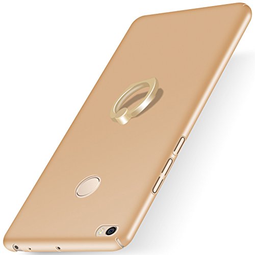 XMT Xiaomi Mi MAX 2 6.44" Funda,PC Hard Gel Funda con Ring Stand Protective Case Cover para Xiaomi Mi MAX 2 Smartphone (Oro)