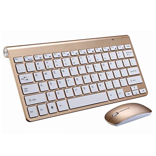 YOKING - Conjunto de teclado y ratón inalámbrico ultrafino de 2,4 G, utilizado para ordenadores portátiles, tabletas, ordenadores de escritorio