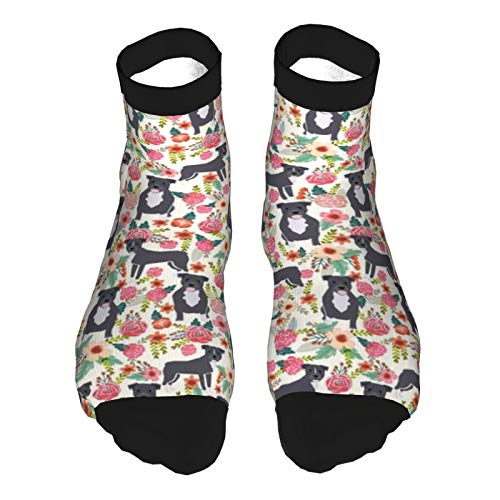 YudoHong Pitbull Terrier Pitbulls Florals Flowers Cute Dogs Rescue Dog Mens Athletic Crew Socks for Men Cushion Casual Sports Workout Sock